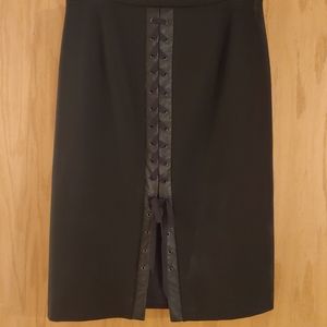 Black skirt with leather lace-up back detail